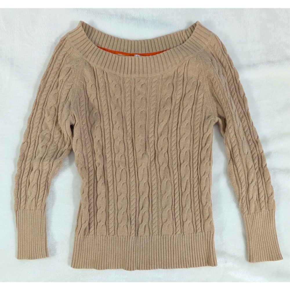 ❤️ JCPenney Cable Knit Boat Neck Scoop Neck Sweater Size Small